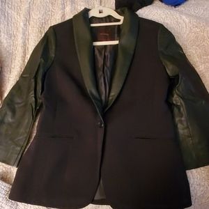 Black leather blazer